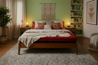Cozy bedroom with a double therapeutical Thevo bed, nightstands, and decorative elements.